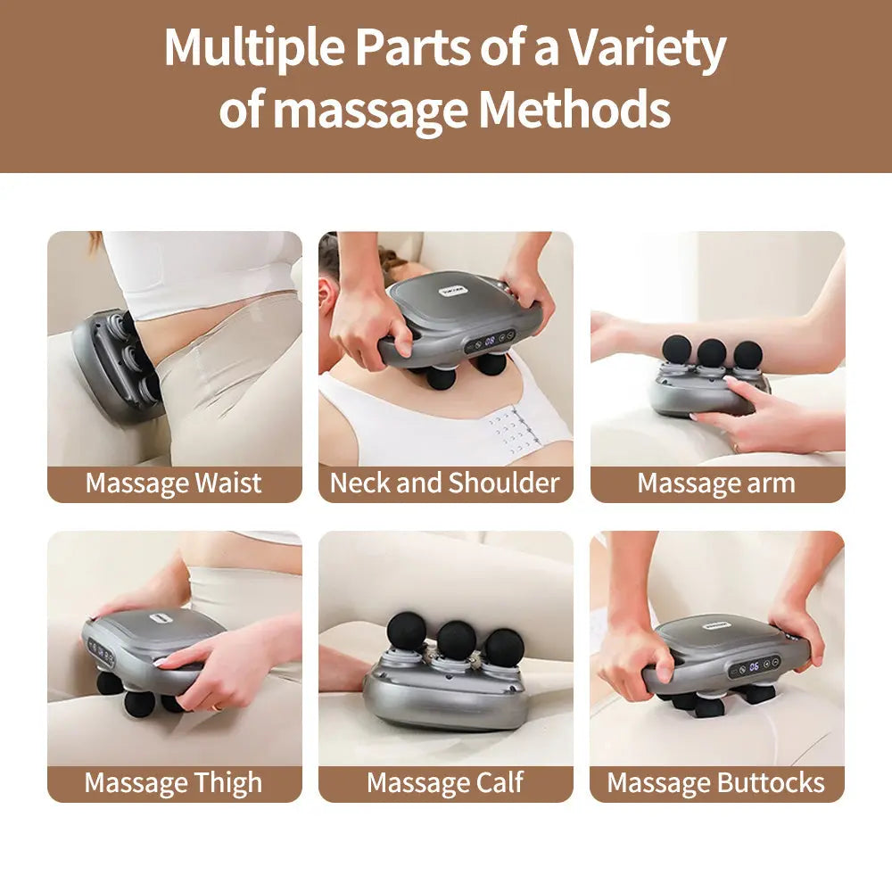 6-Head Tissue  Back Massager For Muscle Relaxation null