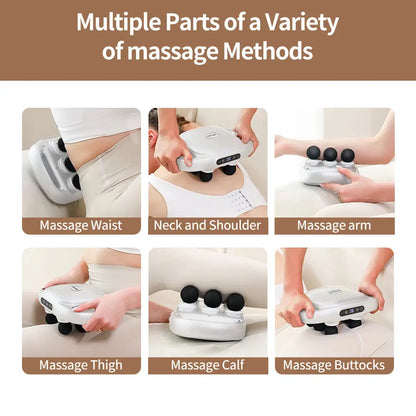 6-Head Tissue  Back Massager For Muscle Relaxation null